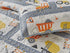 Linen Plus Set Bedspread Kids/Teens Construction Crane Vehicles Work Trucks Cement Tractor Concrete Mixer White Grey