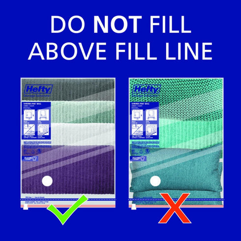 Hefty Shrink-Pak - 4 Large Vacuum Storage Bags for Clothes, Pillows, Towels, or Blankets - Ideal Space Saver Vacuum