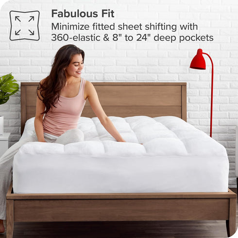 Bare Home Twin XL Mattress Pad - Pillow Top Reversible, Soft Cooling Breathable Mattress Protector
