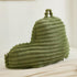 Memfydu Faux Fur Fluffy Sage Reading Pillow with Pockets, Luxury Striped Plush Decorative, Arm Rests and Back Support