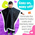 Birdy Boutique Car Seat Poncho for Kids, Reversible Warm Blanket, Safe Over Seat Belts, Black, One Size