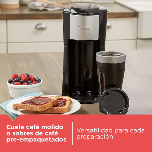 Compact Single Serve Coffeemaker in Black