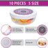 Patelai 10 Pieces Reusable Bowl Covers, 5 Size Stretch Cloth Fabric Food Storage Covers, Cotton Bread Bowl Covers