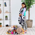 Posh Stuffable Kids Stuffed Animal Storage Bean Bag Chair Cover - Children's Toy Organizer, Medium 27" - Canvas Stripes