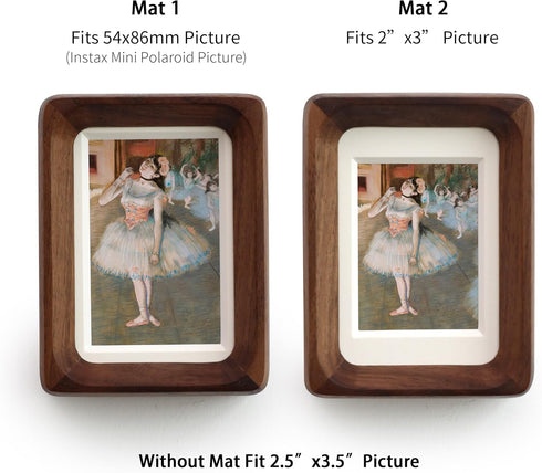 2x3 2.5x3.5 2.5 3.5,Plexiglass,Tabletop Walnut Wood Picture Frame,Picture with Mat or Without Mat,Standing Desk Photo