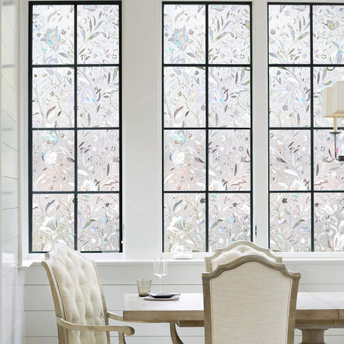 Kromapolis Window Privacy Film, Vinyl Glass Covering, Stained Decorative Film Frosted, Static Window Clings,