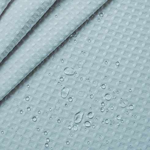 Stall Shower Curtain Fabric - 36 x 72 Inch, Waffle Weave, Heavy Duty, Water Repellent, Blue Pique Pattern for