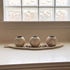 allgala Wooden Candle Holder Tray, 3 Ball Orbs Set with Pebbles on Leaf Tray for Living Room D cor