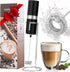 Powerful Handheld Milk Frother, Battery Operated Double Whisk Foam Maker with Stainless Steel Stand, Drink Mixer for