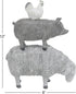 Deco 79 Polystone Farm Animals Decorative Sculpture, Stacked Home Decor Statue, 9" x 4" x 12", Gray