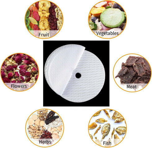 10pcs Round Silicone Dehydrator Sheets, 13in Non-stick Fruit Dehydrator Mats, Reusable Steamer Mat for Fruit Dryer