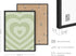 HAUS AND HUES Sage Green Wall Decor, Aesthetic Heart Posters for Bedroom or Dorm - Unframed 12" x 16"