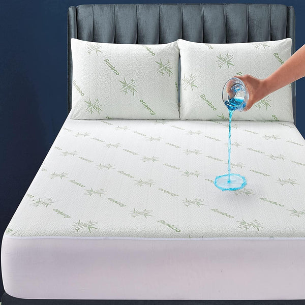 Niagara Waterproof Viscose Mattress Protector, Natural Bamboo, Twin 39x75, Breathable, Vinyl Free, Noiseless, Deep