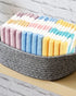 12 Pack 13 13 Inches, 3 Jacquotha Cotton Striped Washcloths, x Colors - Face and Body Cleansing Towels