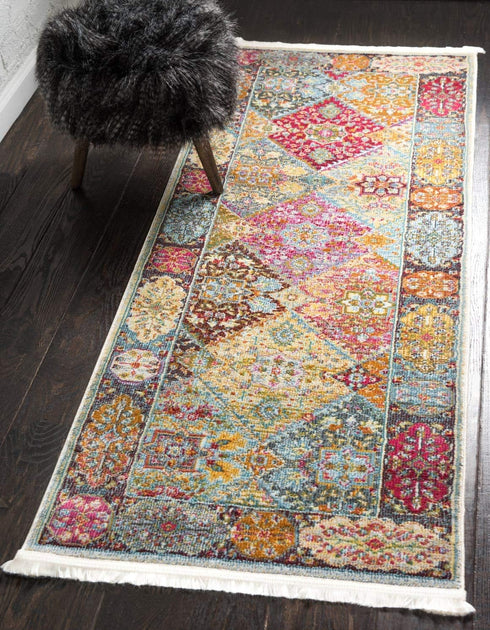 Unique Loom Baracoa Collection Area Rug - Marta, 2' 2" x 6' 1" Runner, Multi/Burgundy