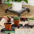 DEELF OUTLET 1 Packs 13.6 inches Large Metal Plant Caddy with PU Wheels Square Planter Dolly Pot Mover Rollers Wrought