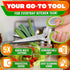 5 5x Herb Scissors with Blades and Cover Stainless Steel Herb Cutter with Ergonomic Handle and Cleaning Brush