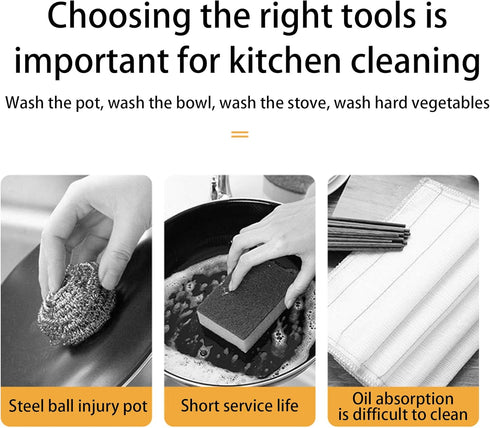 BIEAEIA Natural Sisal Dish Washing Brush Bamboo Round Scrub Brush Pots Pans Vegetables Household Cleaning Brush (Palm)
