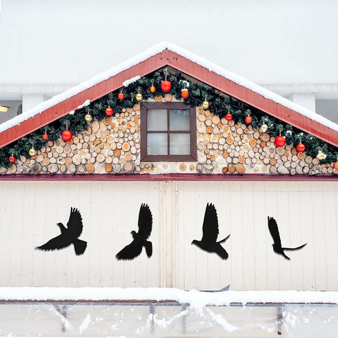 Blulu 4 Pieces Wooden Bird Wall Decor, Flying Bird Sculptures Wall Art for Home Living Room Bedroom Kitchen Decoration