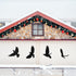 Blulu 4 Pieces Wooden Bird Wall Decor, Flying Bird Sculptures Wall Art for Home Living Room Bedroom Kitchen Decoration