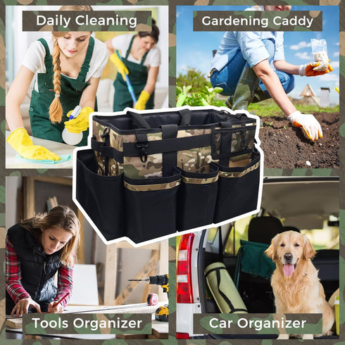 Wearable Cleaning Caddy with Handle & Shoulder Straps, Organizer Bag for Housekeepers, Under Sink Cleaning Tool