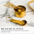 STYLED SETTINGS 8-Piece Gold Measuring Cups and Spoons Set, Stackable Brass Kitchen Accessories for Baking