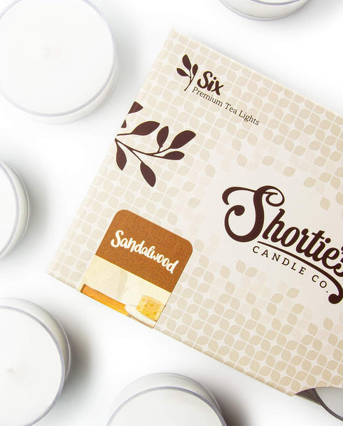 Pure Sandalwood Premium Tealight Candles Bulk Pack - Highly Scented with Essential Oils - 24 White Tea Lights - Made in