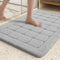 Color&Geometry Gray Bathroom Rugs, Non Slip Washable 17"x30" Luxury Absorbent Bath Mats for Bathroom