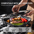 Nonstick 11 Inch Square Grilling Pan with Lid for Stove Tops, Granite Coating Grill Skillet for Indoor Cooking, PFOA