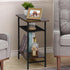Tedheve Set 2 3-Tier Narrow Side Table of for Small Spaces, End Table for Living Room with Wide Storage Tabletop