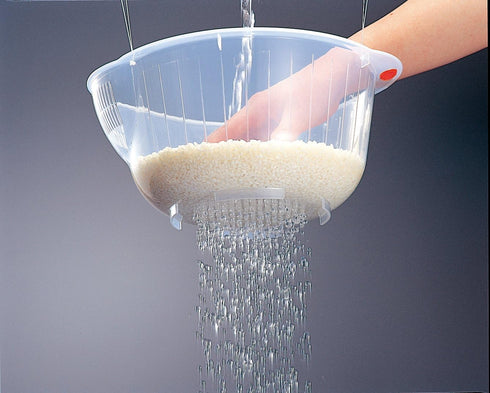 Inomata 0800 Acrylic Wash Bowl, 8-Inch, Clear for Japanese Vegetable Fruit Rice