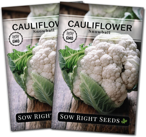Sow Right Seeds - Snowball Cauliflower Seed for Planting - Non-GMO Heirloom