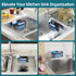 TAILI Sink Caddy with Strong Suction Cup, Sponge Holder for Kitchen Sink Organizer, Removable Sponge Caddy Inside Sink