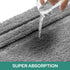HOMEIDEAS 2 Piece Bathroom Rugs Set, Super Soft Non-Slip Microfiber U-Shaped Toilet Bath Mat, Machine Washable Grey