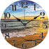TAHEAT Sunset Beach Waves Wall Clock, Silent Non-Ticking Battery Operated, 14 Inch Decorative Clock for Home