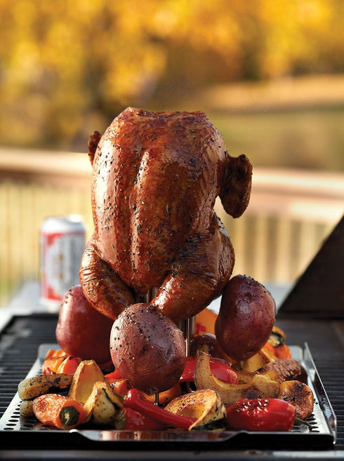 Outset QS54 Flavor Roaster for Chicken and Potatoes, Made of Stainless Steel
