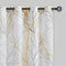 FMFUNCTEX Linen Semi Sheer Curtains for Bedroom, 84 Inches Long Yellow White Drapes with Grey Tree Branch Print