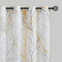FMFUNCTEX Linen Semi Sheer Curtains for Bedroom, 84 Inches Long Yellow White Drapes with Grey Tree Branch Print