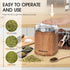 Herb Grinder Electric Spice Grinder, 200 w Herb Grinder with Stainless Steel Blade and Cleaning Brush, Compact Size Electric Grinder for Herbs and Spices - 5.11in (Wood Grain) by Hermolante