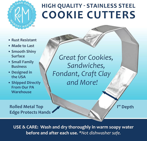 R&M International Stainless Steel Round Biscuit Cutter, 2-1/3" with Handle, 1-Piece