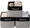 DECOMOMO Fabric Storage Bins, Large Decorative Closet Organizer Bins with Handles for Nursery and Toy Storage, Grey and