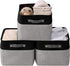 DECOMOMO Fabric Storage Bins, Large Decorative Closet Organizer Bins with Handles for Nursery and Toy Storage, Grey and