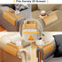 Bamboo Sofa Armrest Tray, Couch Arm Tray with Detachable Cup Holder and Anti-Slip Foldable Table Tray