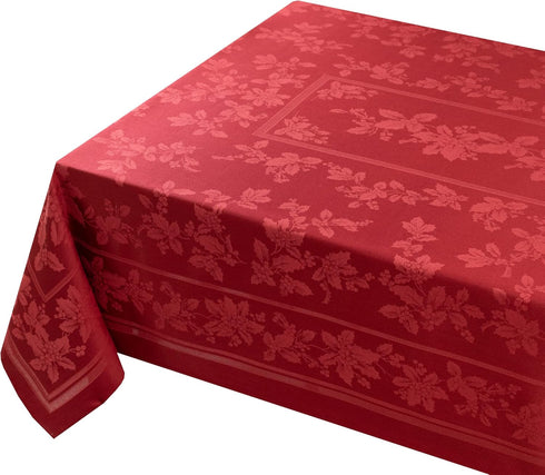 60" 104" Benson Mills Holiday Elegance Heavyweight Engineered Jacquard Fabric Table Cloth, Holiday, Winter