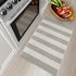 Striped Grey and White Outdoor Rug 2x3, Washable Reversible Cotton Hand-Woven Porch Mat for Entryway