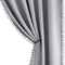 Treatmentex Pom-Pom Grey Blackout Curtains, 45 inches Short Window Curtain Panel Set for Kids, Laundry Basement Drapes,