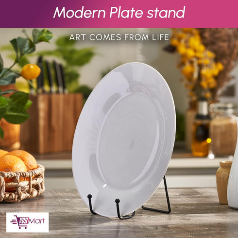 Plate Stands for Display, 4 Pack 4 Inch Black Metal Book Holder & Stand for Decorative Art Plates and Tablets
