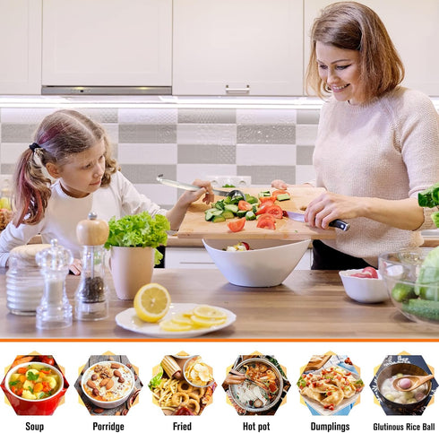 Cunhill 5 Pcs Soup Ladles, Stainless Steel Serving Ladles with Long Handle for Cooking, Stirring, Portioning
