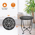 Fashion&cool 17Inch) (1) Patio Side Table, Weather Resistant Metal Side Table, Small Round Outdoor End Table Accent