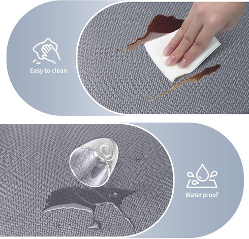 Mattitude Kitchen Mat Set - 2PCS Cushioned Anti-Fatigue Rug, Waterproof Standing Desk Mat for Kitchen, Sink, Office,